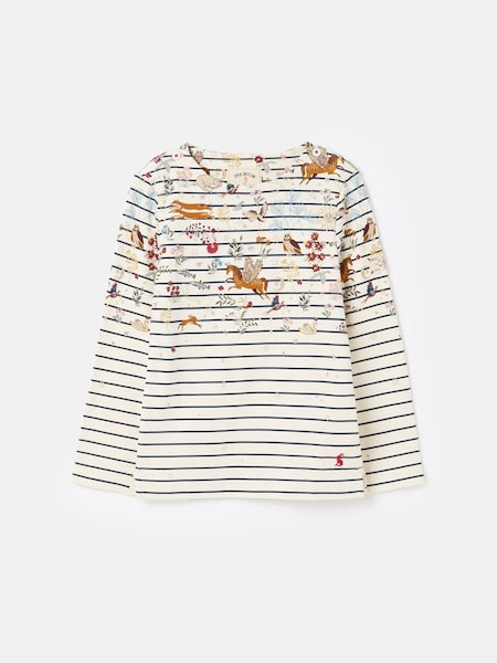 Harbour Cream Striped Cotton Long Sleeve Top (884100) | £18.95 - £22.95