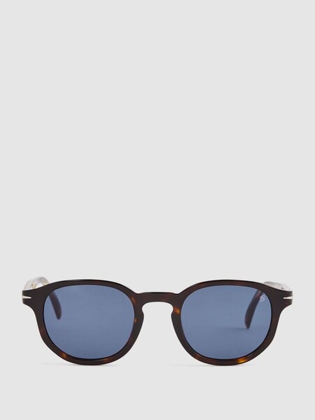 Eyewear by David Beckham Round Sunglasses in Blue (890652) | £155