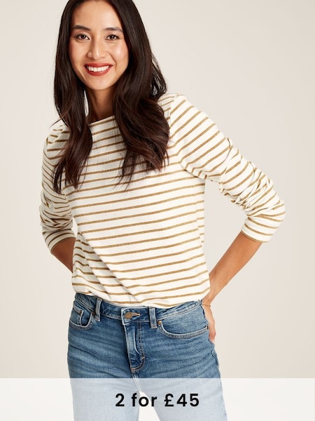 Harbour Gold Sparkly Long Sleeve Breton Top (891334) | £32.95