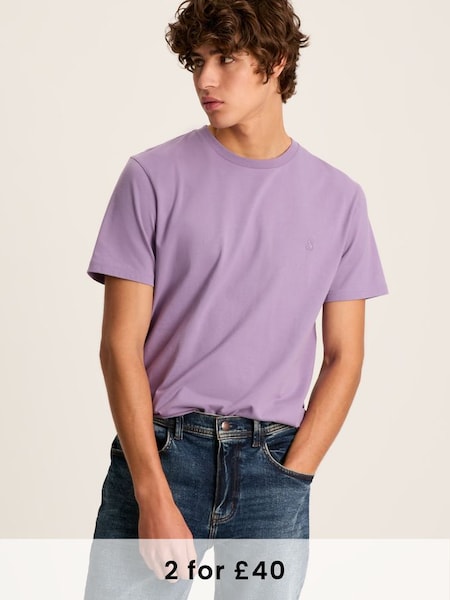 Denton Purple Plain Jersey Crew Neck T-Shirt (895839) | £24.95