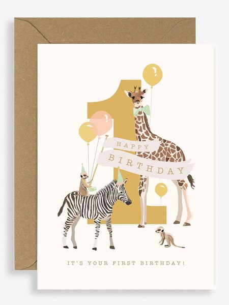 Sirocco 1st Birthday Card Savannah Parade (897666) | £3