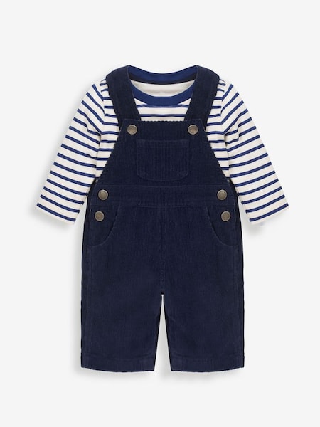 2-Piece Classic Cord Dungarees & Stripe Top Set in Navy (89H999) | £29.50