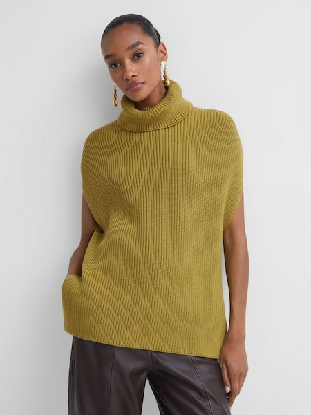 Florere Knitted Roll Neck Top in Lime (905842) | £148