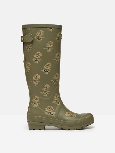 Green Floral Adjustable Tall Wellies (906222) | £59.95