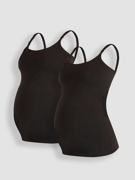 Black & Black 2-Pack Maternity & Nursing Vest Tops (911580) | £27