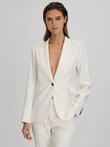 Tailored Single Breasted Suit Blazer in Cream (914095) | £268