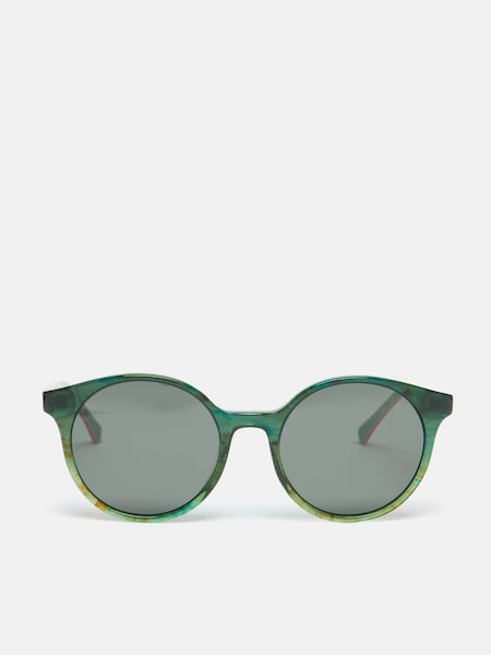 Green Floral Round Rimmed Sunglasses (924939) | £70