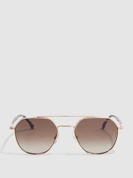 Carrera Eyewear Octagonal Sunglasses in Gold (927501) | £140