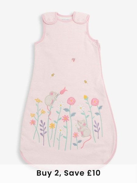 Pink Mouse Appliqué 1.5 tog Baby Sleeping Bag (932762) | £22