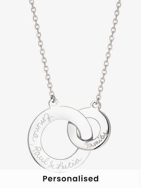 Sterling Silver Merci Maman Personalised Intertwined Necklace (939673) | £99
