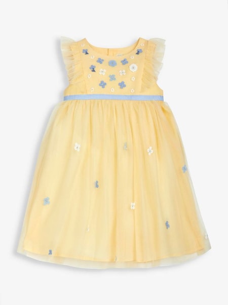 Floral Tulle Pretty Party Dress in Yellow (945504) | £34
