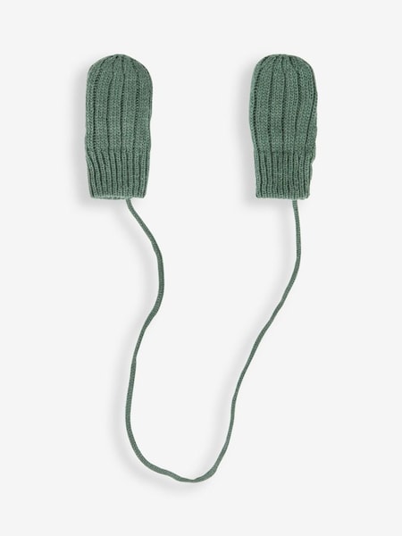 Khaki Kids' Mittens With String (946212) | £11.50