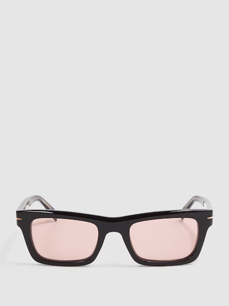 Eyewear by David Beckham Rectangular Sunglasses in Black (947641) | £200
