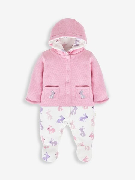 Bunny Sleepsuit & Jacket Set in Pink (954330) | £28