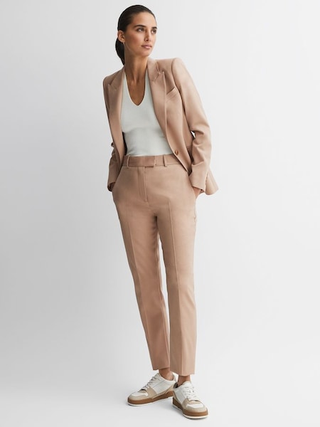 Slim Fit Wool Blend Suit Trousers in Camel (963524) | £58
