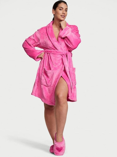Hollywood Pink Heart Cosy Short Dressing Gown (969118) | £49
