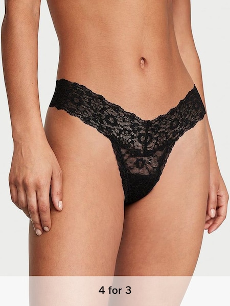 Black Thong Posey Lace Knickers (971826) | £9