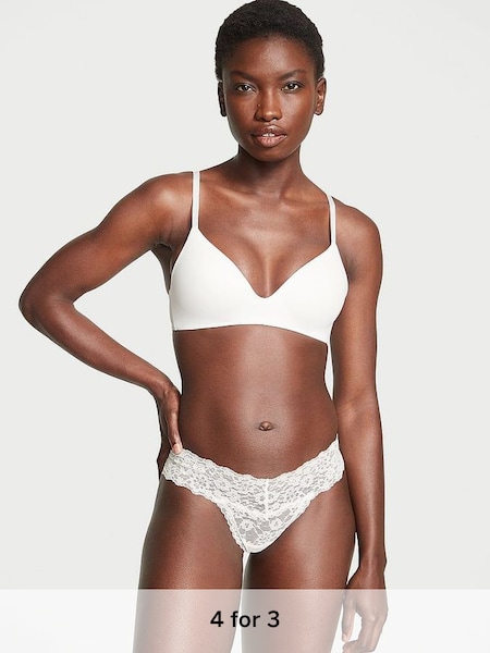 Coconut White Thong Posey Lace Knickers (971993) | £9