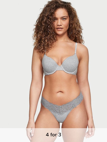 Heather Grey Posey Lace Thong Knickers (972066) | £9
