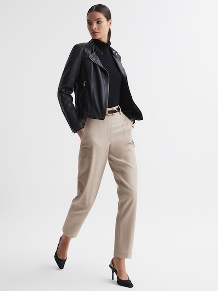 Petite Mid Rise Cargo Trousers in Neutral (982958) | £68