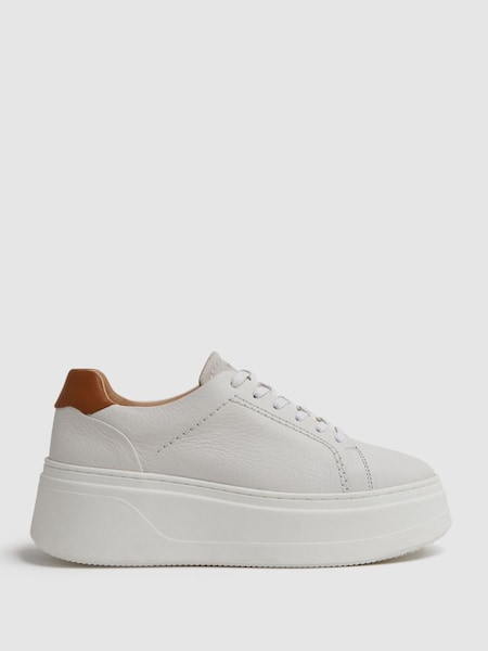 Chunky Leather Trainers in White (991223) | £158