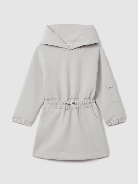 Teen Hybrid Jersey Hooded Dress in Grey (991258) | £70