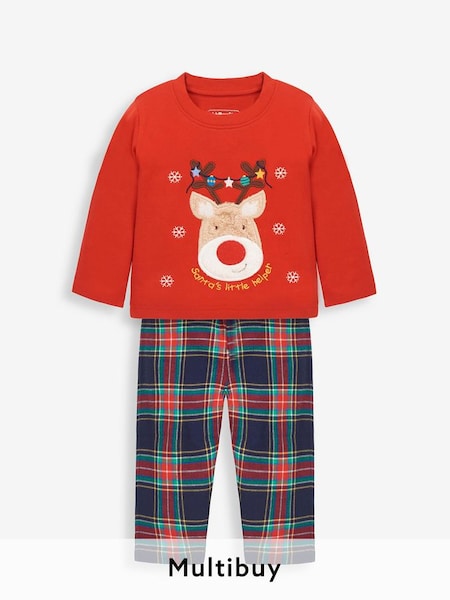 Reindeer Tartan Pyjama in Red (9DZ360) | £21