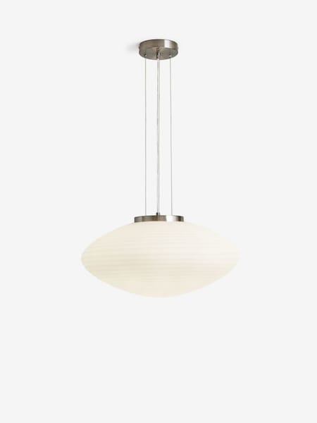 Jasper Conran London White Oval Ribbed Glass Ceiling Light (A03382) | £180