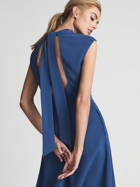 Open Back Midi Dress in Blue (A76344) | £95