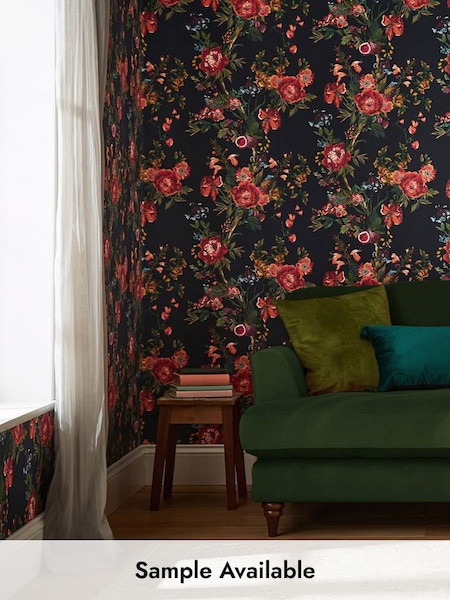 French Navy Forest Chinoiserie 10M Wallpaper (A83801) | £48