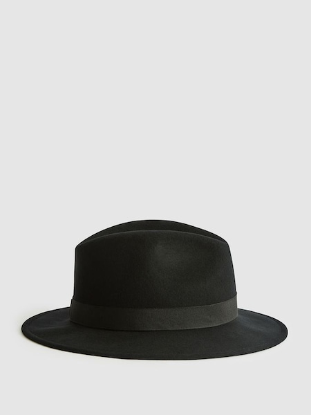 Wool Fedora Hat in Black (A85476) | £68