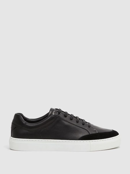 Leather Low Top Trainers in Black (A93392) | £138