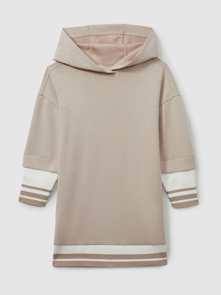 Teen Hooded Jersey Hoodie Dress in Mink (AA3749) | £63