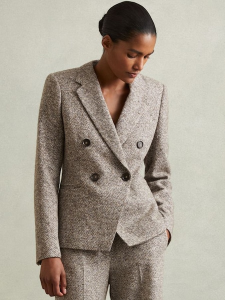 Wool and Cotton-Blend Tweed Suit Jacket in Grey (AB1751) | £298