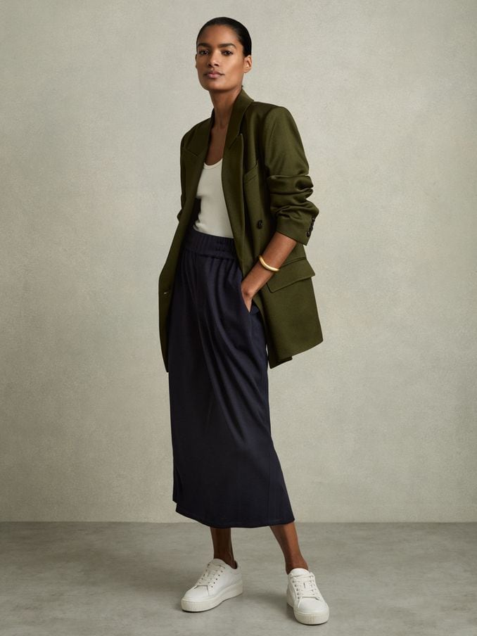 Women's wool midi skirts discount