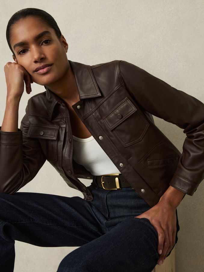 Women s Leather Jackets Leather Jackets for Ladies REISS