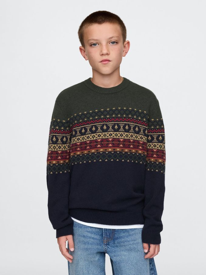 Buy Boys Fair Isle Christmas Jumper Knitwear Online Gap UK
