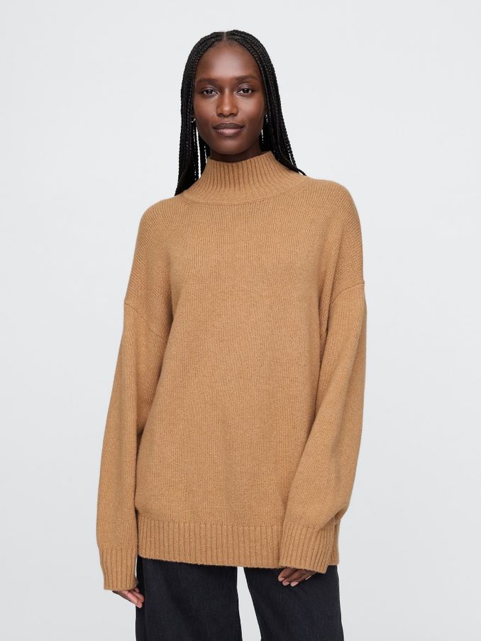 Longline polo neck jumper cheap