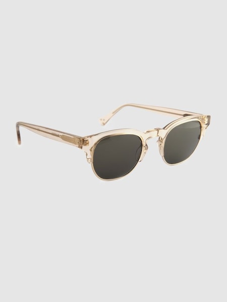 Curry and Paxton Semi Rimless Sunglasses in Champagne (B04448) | £249