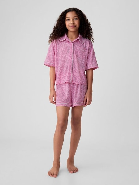 Pink French Terry Pyjama Short Set (3-13yrs) (B04582) | £25