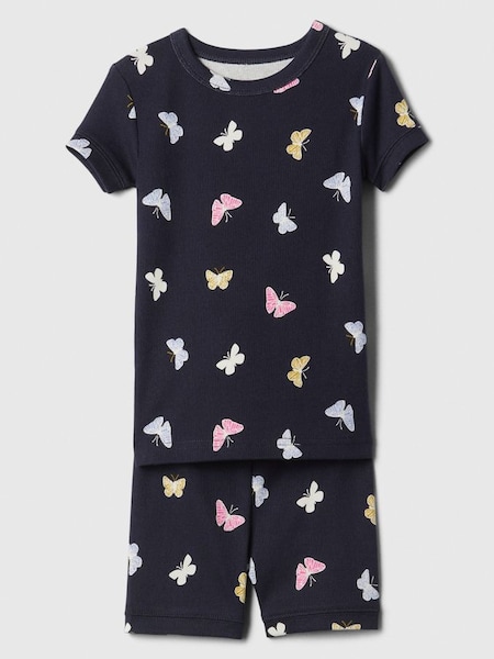 Navy/Blue Organic Cotton Butterfly Short Pyjama Set (6mths-5yrs) (B07296) | £18