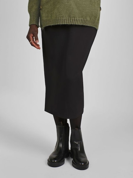 Black Maternity Drawstring Midi Skirt (B10924) | £35