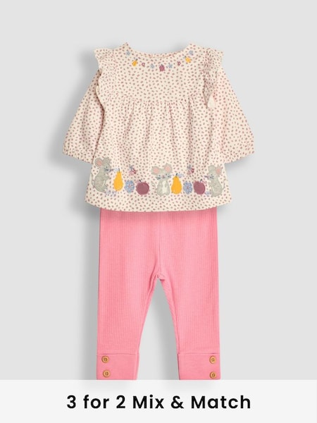 Pink Mouse Applique Tunic And Leggings Set (B11806) | £27