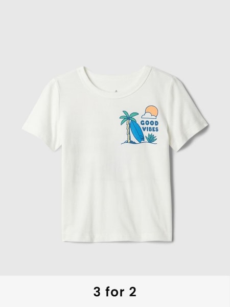 White Palm Tree Graphic Short Sleeve Crew Neck Baby T-Shirt (Newborn-5yrs) (B15503) | £8