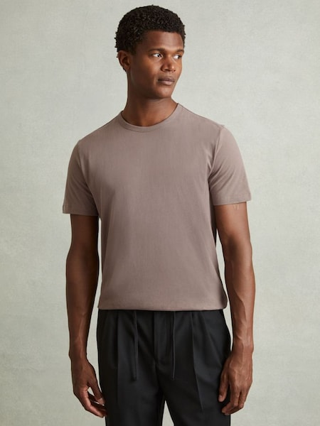 Cotton Crew Neck T-Shirt in Opal Grey (B17797) | £35