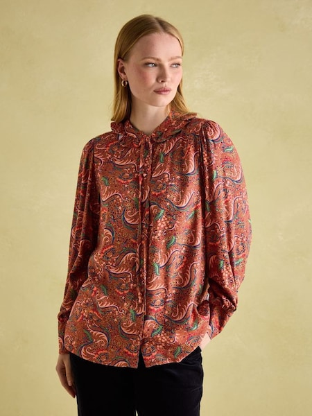 Harper Red Paisley Pussybow Tie Blouse (B20466) | £49.95