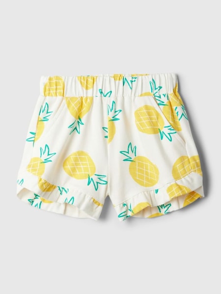 White/Yellow Print Mix and Match Pull On Baby Ruffle Shorts (Newborn-5yrs) (B20609) | £8