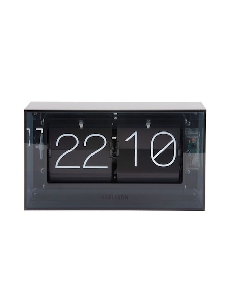 Karlsson [W Flip Clock No Case Mini White, Chrome Stand INCL. Stand, 20,6 x 7,5 x 13,9 cm, Excl.1D Batt