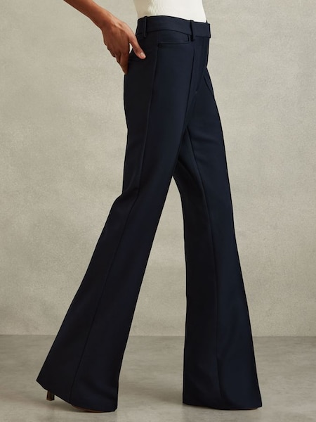 Petite Flared Suit Trousers in Navy (B21621) | £110