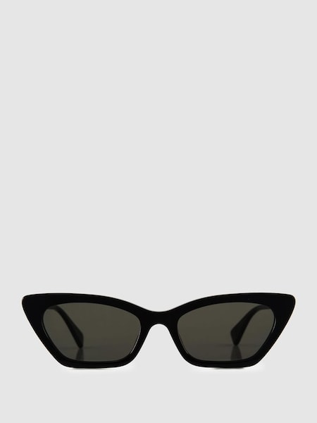 Curry and Paxton Cat Eye Sunglasses in Black (B24065) | £209